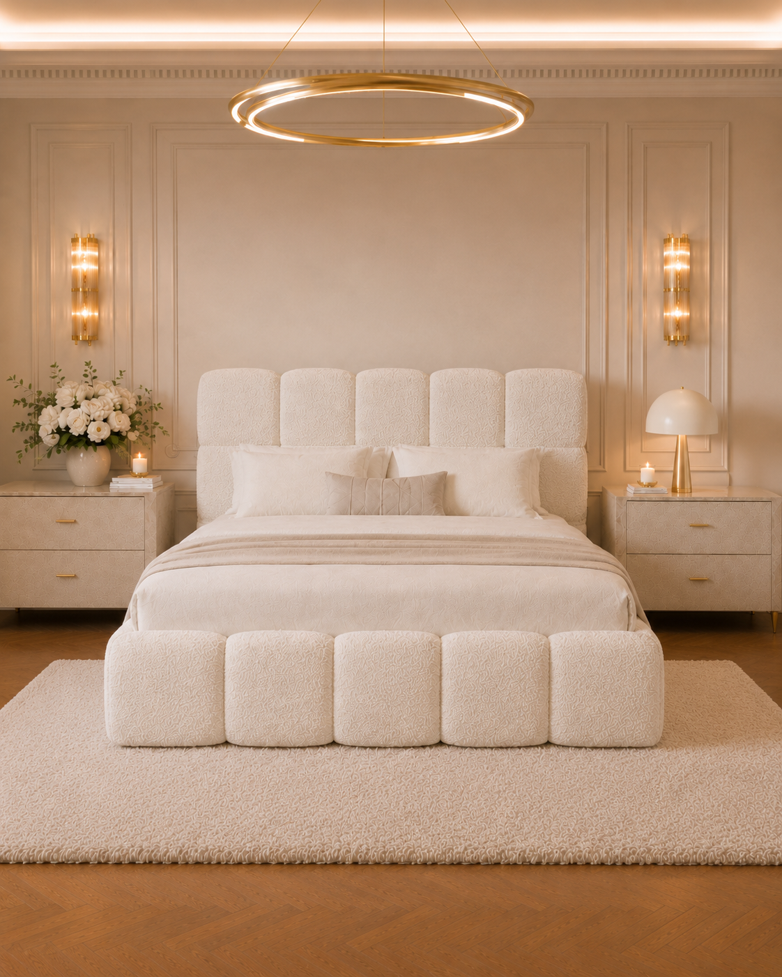 Single upholstered bed illustration